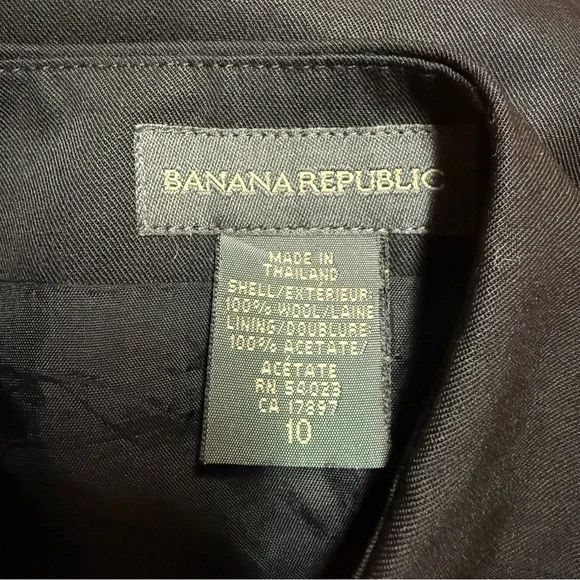 Banana Republic Skirt Womens 10 Black 100% Wool Lined VTG Y2K Pencil Mini Career - Picture 3 of 6